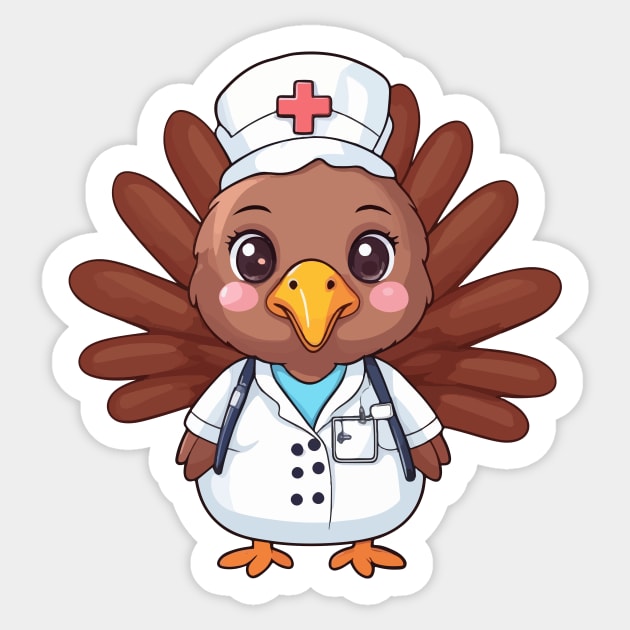 Festive Nurse Turkey Sticker by Rishirt